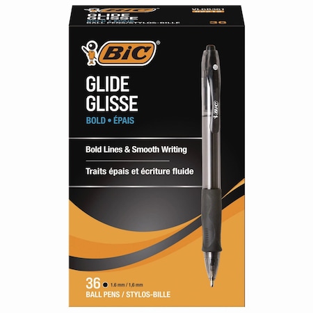 Bic Pen, Velocity, Bold, Black, PK36 VLGB361-BLK